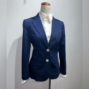 Ralph Lauren Classic Logo Blazer Size 6P or S old money style cotton